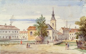Capela do Júri e Ponte do Júri em Alsbach em Viena de Unbekannter Künstler