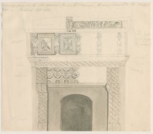 Tittensor - pedaço de chaminé na casa senhorial: lápis e lavagem de desenho, setembro de 1832 de Unbekannt
