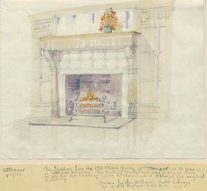 Tittensor - Lareira da Mansão: pintura a aquarela, 1938 de Unbekannt