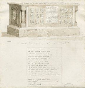 Tumba na Igreja Biddulph - "William Bowyer": desenho em sépia, 1837 de Unbekannt