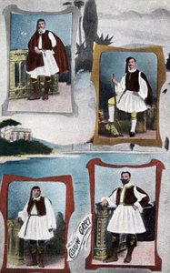 Roupas Gregas Tradicionais Masculinas - Postal 1914-1918 de Unbekannt