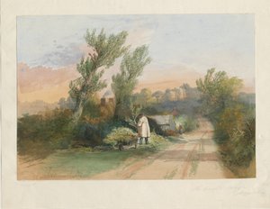 Trentham - "O galho verde": pintura em aquarela, séc. de Unbekannt