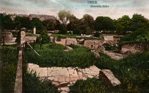 Trier - ruínas das termas romanas - França, finais do século XIX (postal) de Unbekannter Künstler