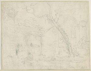 Castelo de Tutbury: desenho a lápis, sd [ Séc. XIX] de Unbekannt