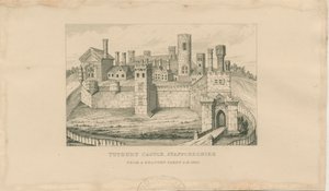 Castelo de Tutbury: gravura em aço, 1620 de Unbekannt