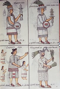 Tzapotlatena, Chalchiuhtlatonal, Cioapipitli e Tliltecuhtli, Códice Florentino, Versão bilingue em espanhol e Nahuatl, História Geral das Coisas da Nova Espanha (Historia general de las cosas de Nueva Espana), Asteca de William M. Timlin