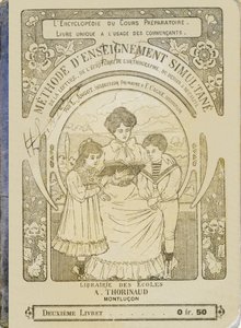 Uma mãe lê para os seus filhos - Capa - Um método de ensino de leitura, escrita, ortografia, desenho e aritmética ao mesmo tempo, por L. Angot, Inspector Principal, Oficial de Instrução Pública, e F. Cagne, Professor da Escola Pública de Unbekannt