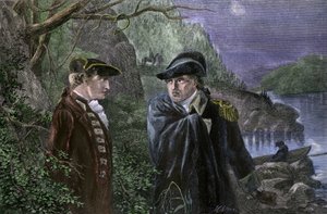 Guerra da Independência dos Estados Unidos da América (1775-1783): Benedict Arnold (1741-1801) traiu a sua pátria ao prometer entregar West Point a Inglaterra, em julho de 1780. Arnold ofereceu-se para devolver o forte aos ingleses em troca de 20.000 libra de Unbekannter Künstler