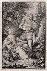 Sem título Genre Scene, Paris 1766 (gravura) de Unbekannter Künstler