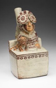 Navio na forma de uma régua assentada com um gato pampas, AD 250-550 de Unbekannt