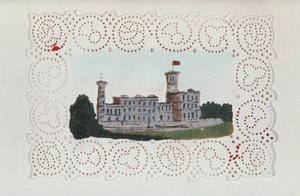 Doyley de papel vitoriano com vista para Osborne House (aguarela sobre papel) de Unbekannt