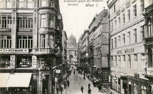 Viena: Kohlmarkt com Michaelerkirche ao fundo de Unbekannter Künstler