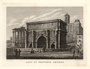 Vista do Arco de Septimius Severus, Arco de Settimio Severo, Roma de Unbekannt
