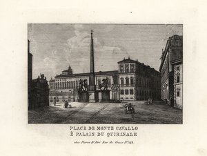 Vista do Palácio e Praça Quirinale, Palazzo del Quirinale e Piazza del Quirinale, Roma de Unbekannt