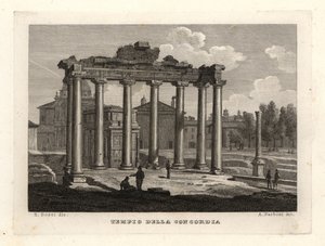 Vista do Templo de Concórdia, Tempio della Concordia, Roma de Unbekannt