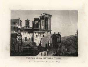 Vista do Templo da Sybil ou do Templo da Vesta na Tivoli de Unbekannt