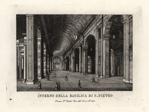 Vista do interior da Basílica de São Pedro, Basílica de Sancti Petri, Roma de Unbekannt