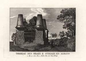 Vista das ruínas do Mausoléu de Horatii e Curiatii na Via Ápia, Roma de Unbekannt