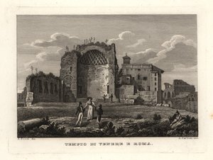 Vista das ruínas do Templo de Vênus e Roma, Templum Veneris et Romae, Tempio di Venere e Roma, Roma de Unbekannt