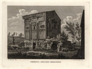 Vista das ruínas do Túmulo de Annia Regilla no Parque Caffarella, Tempio del Dio Redicolo, Roma de Unbekannt