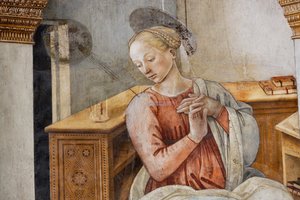 Virgem Maria, detalhe da Anunciação de Unbekannter Künstler