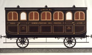 Carroça postal, c.1850 (gravura) de Unbekannter Künstler