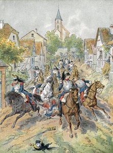 Guerra de 1870: carga de cuirassiers durante a Batalha de Froeschwiller-Woerth (1870) de Unbekannter Künstler
