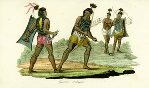 Guerreiros em couraças da ilha de Ombai (Ombay), Indonésia de Unbekannt