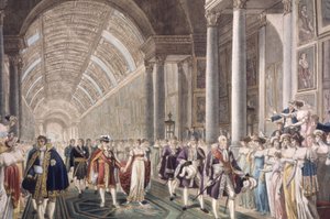 Casamento de Napoleão I e Marie-Louise no palácio do Louvre, c. 1810 (gravura) de Unbekannter Künstler