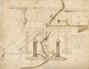Quarta-feira - Um motor de inclinação: desenho a caneta e tinta, nº [c 1710] de Unbekannt