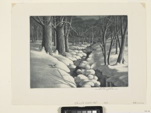 Cena de Inverno (gravura e ponto seco) de Unbekannter Künstler