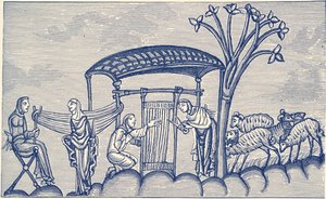 Mulher a tecer, 1130 - 1174 d.C. de Unbekannter Künstler
