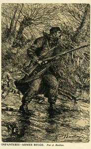 Primeira Guerra Mundial: soldado de infantaria do exército belga de Unbekannter Künstler