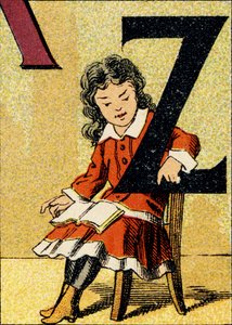 Z - Gravura extraída de ABCD des petites filles. Pellerin & Cie, editora de impressoras, Epinal, por volta de 1890. Série A. Dimensões : 19 x 13,5 cm. de Unbekannt