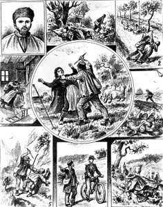o caso Vacher, em França no final do século XIX, um dos primeiros assassinos em série, em 1895-1898, gravando de Unbekannt