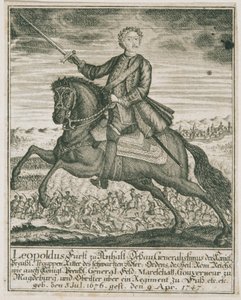 O comandante do exército prussiano Leopoldo I. Príncipe de Anhalt-Dessau