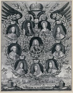 Joseph I com pais e eleitores