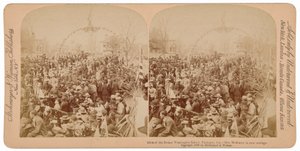 "Raparigas da Escola Booker T. Washington, Tuskegee, Alabama, a Sra. McKinley numa carruagem próxima",1899 (fotografia)