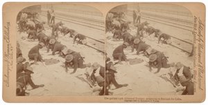 "O Gallant 25th prepara-se para embarcar para Cuba",1898 (foto)