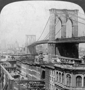Ponte de Brooklyn, Nova York, EUA, 1901. de Underwood and Underwood