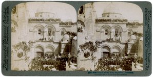 Igreja do Santo Sepulcro, Jerusalém, Palestina, 1897. de Underwood and Underwood