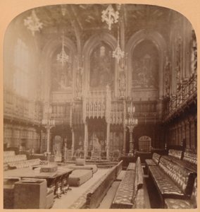 Câmara dos Lordes, Casas do Parlamento, Londres, Inglaterra, 1900. de Underwood and Underwood