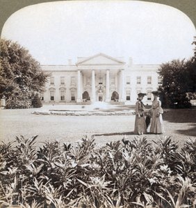 A Casa Branca, a residência histórica do Chefe das Nações - frente norte-Washington, DC, 1908 de Underwood and Underwood