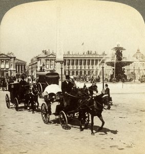 O obelisco e a fonte, Place de la Concorde, Paris, França, século XIX. de Underwood and Underwood
