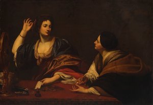 Marta a repreender a sua vaidosa irmã Maria Madalena de Unidentified