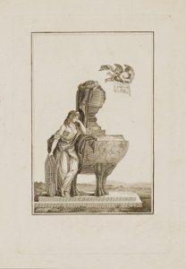 Figura mitológica de luto sobre o túmulo de Luís XVI de Unidentified
