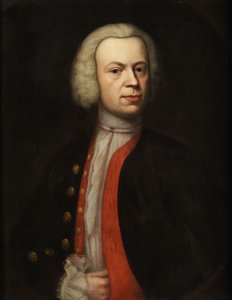 Retrato de meio comprimento de um cavalheiro com uma peruca de Unidentified painter label QS