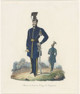 cordão belga, 1830 Oficial do 2º Regimento de Lanceiros belgas (título no objeto) de Unknown