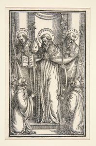 Ilustração de livro com três santos de Unknown