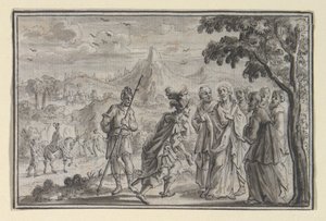 Centurião suplicando a Cristo (?) (Lucas 7, Mt 8), uma das quatro cenas da Vida de Cristo de Unknown